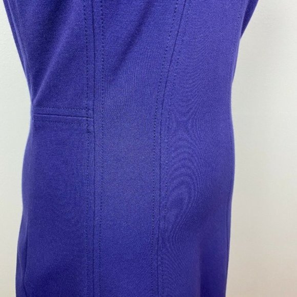 DVF Diane Von Furstenberg Dress 4 Sheath Purple Cap Sleeve Career Office - Picture 8 of 12